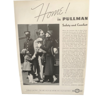 Vintage 1937 Pullman Home in Safety and Comfort Ad Advertisement