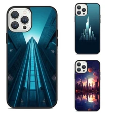 City skyline geometric shapes Anti Slip For Samsung Galaxy Motorola Apple iPhone