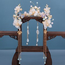 Chinese Hanfu Hair Accessories Set Long Fringed Vintage Hairpins Flower