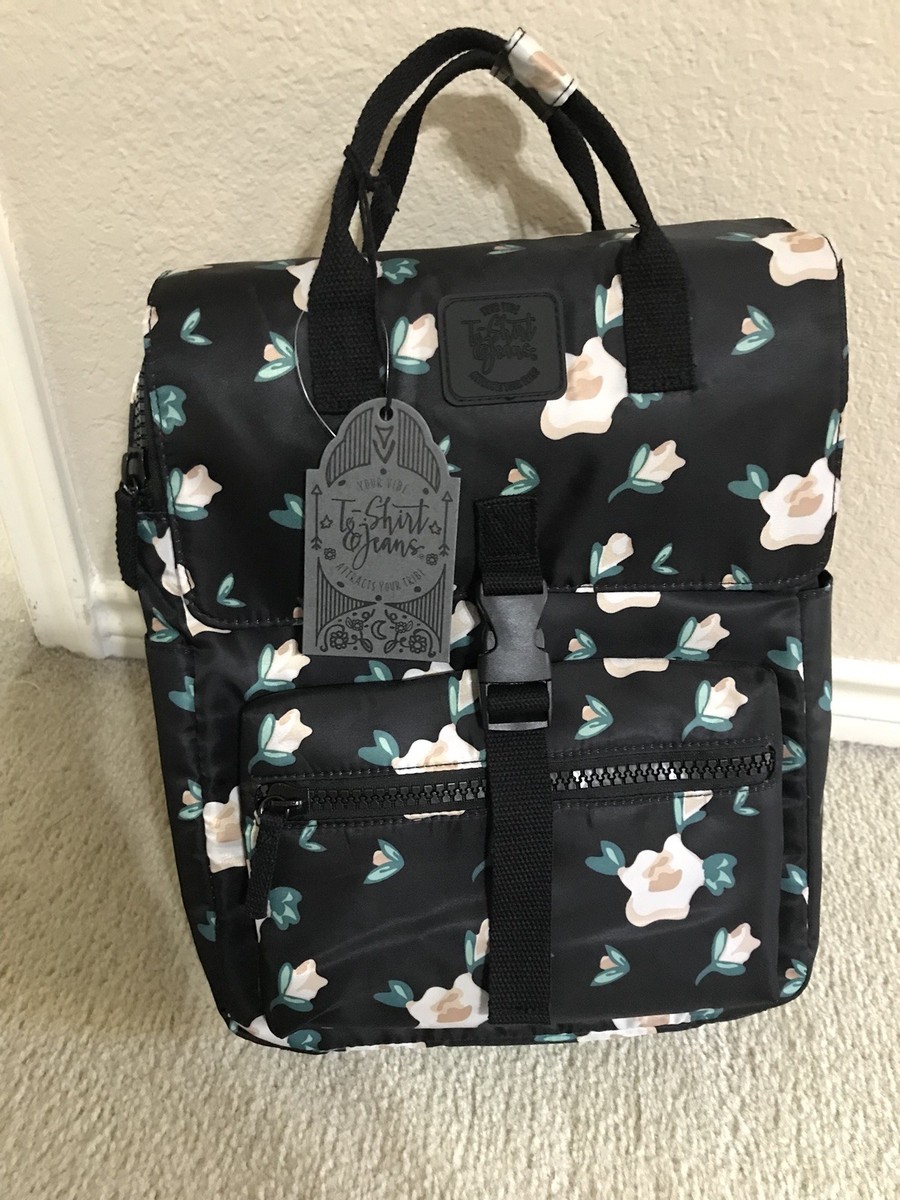 T-SHIRTS & JEANS NYLON BLACK FLOWER PRINT MANY POCKETS  display picture 2