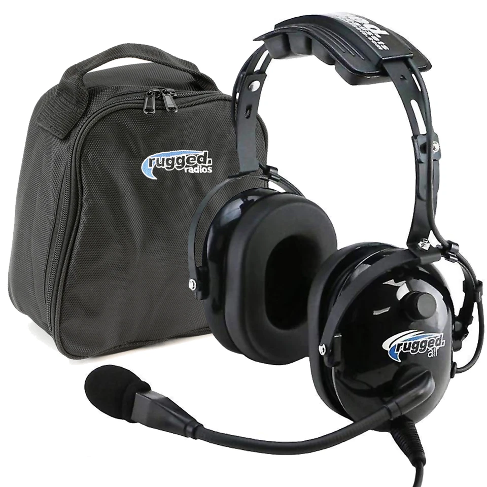 Rugged Air RA200 General Aviation Student Pilot Headset Music Input A20 GA Plug - Bild 1 von 4