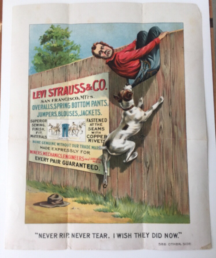 1890's Levi Strauss & Co Advertising Poster 2 Sided Very Rare | eBay