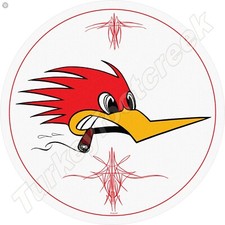 Thrush Mufflers Wood Pecker Mascot Round Metal Sign 2 Sizes To Choose From