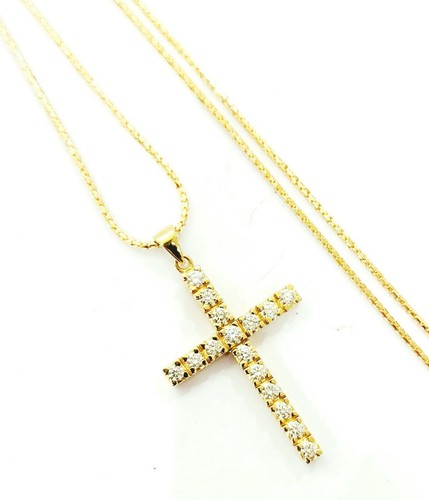 Collana con pendente lavorato in Oro Giallo con Diamanti - 18 kt - 750 - - Foto 8 di 12