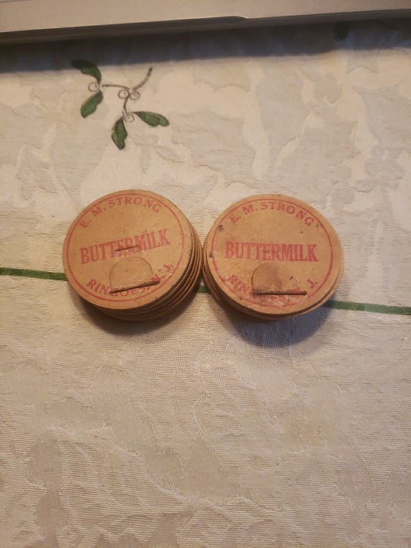 E.M. Strong Milk Bottle Caps - Original - Lot of 17 - Ringoes, NJ