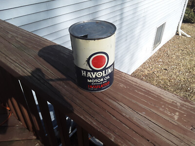1 Quart Vintage Havoline Motor Oil Can ... Indian Refinery