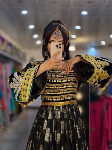 Afghanisches langes Maxi Kochi Nikkah Kleid für Damen.Afghanisches Party- und Hochzeitskleid - Bild 2 von 3