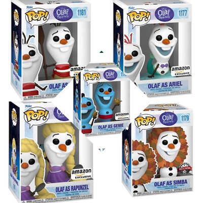 Lot of 5 Funko Pop Disney Olaf Presents Complete Set Olaf as Ariel