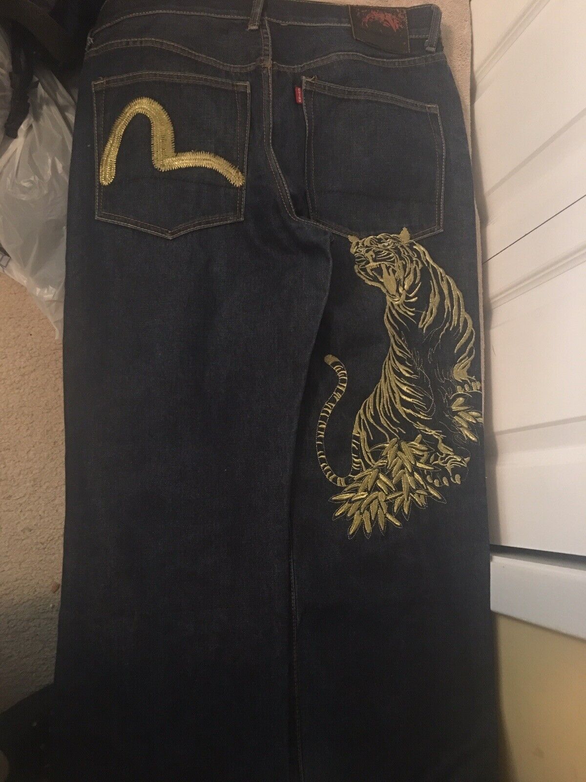 venskab fusion accent Evisu Genes Tiger Blue Denim 34 Jeans | eBay