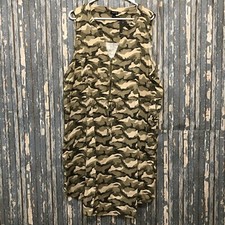 TORRID Sleeveless 1/4 zip Up front Shirt Dress Challis Camo 3XL Pockets NWT