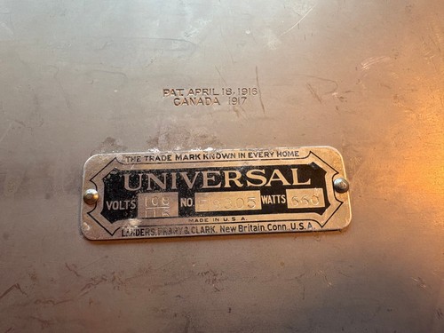 Antique 1917 Electric Waffle Iron Landers Frary & Clark Made USA Canada Patent - Picture 10 of 13