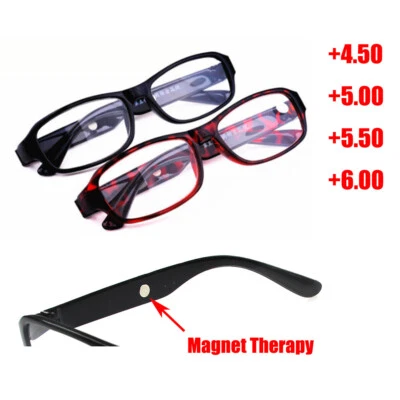 Reading Glasses +4.5 5.0 5.5 6.0 Resin Lens Mens Ladies Plastic Frame Spectacles