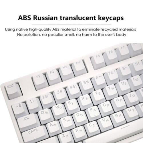 104 Keys ABS Backlit Keycaps OEM Russian Korean Key Cover for Gaming Keyboard - Picture 4 of 12