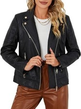 New Best Selling Women's Jacket Cafe Racer Stylish Slim Fit Wear Faux/PU Jacket