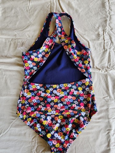 NEW GAP KIDS Girls One Piece Swimsuit Floral Medium 8 NWT - Picture 2 of 2