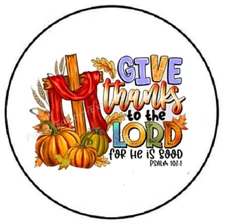 GIVE THANKS TO THE LORD FOR HE IS GOOD ENVELOPE SEALS LABELS STICKERS