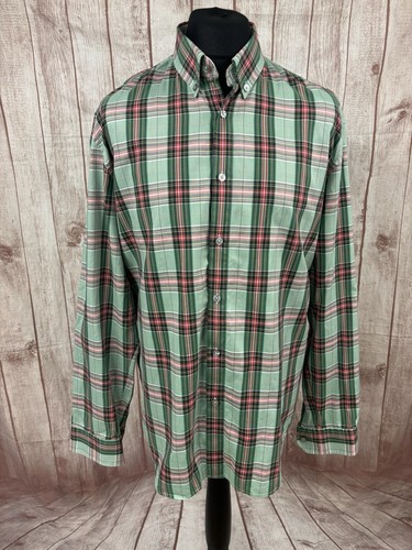 Mens Hugo Boss XXL 2XL MARCUS Tartan Check Long Sleeve Shirt Green Red 48” - Picture 12 of 24
