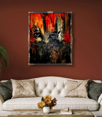 ENERGY OF LION Acryl Leinwand 40x50cm  UNIKAT, signiert Echtheitszertifikat