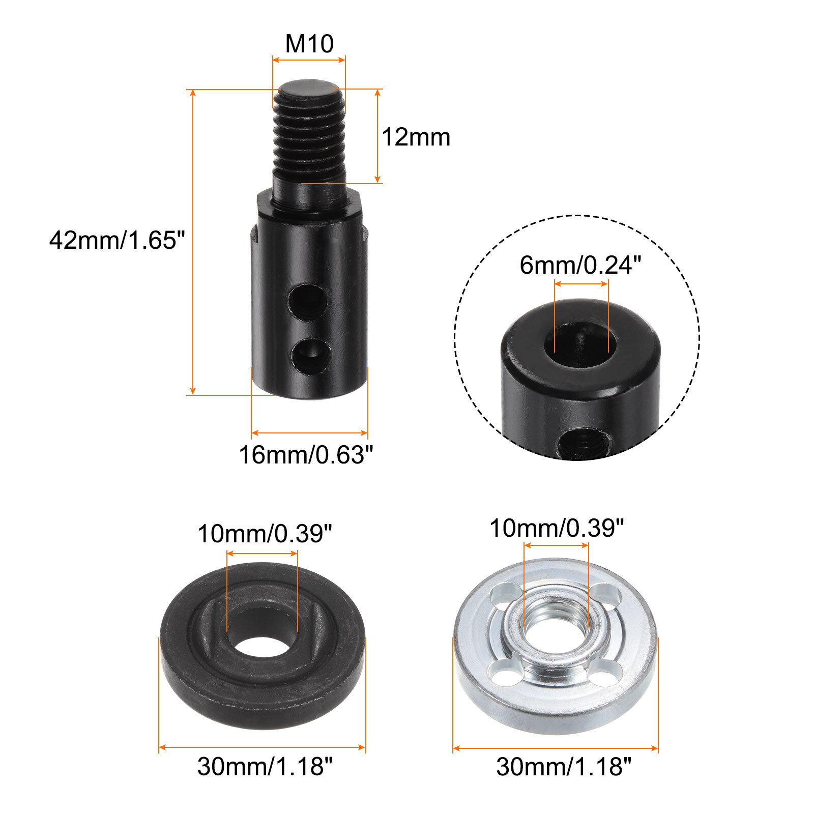 Motor Shaft Coupler Sleeve Kit M10 6mm Saw Blade Connecting with Wrench