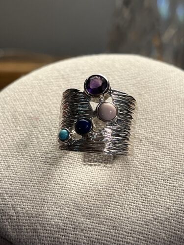 Jk. Desert Rose Trading. Gemstones Sterling Ring. Size 10