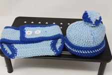 Hand Crocheted Beanie And Cuff Boots Bee's Babiez