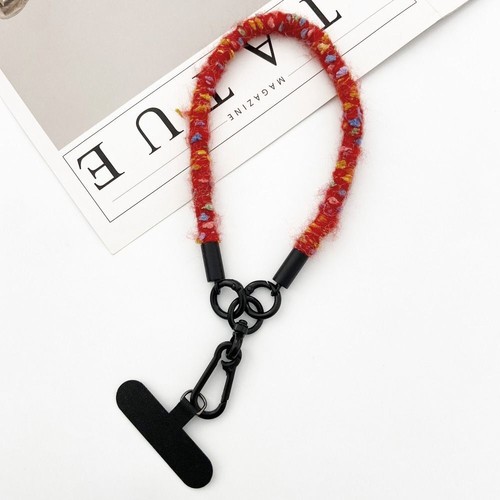 Handwoven Mobile Phone Lanyard Plush Hanging Rope Universal Phone Case Strap - Photo 4 sur 19