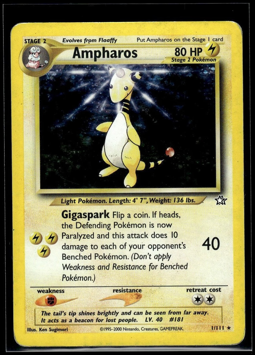 Pokemon Ampharos EN Unlimited Holofoil 1 Neo Genesis Rare Holo