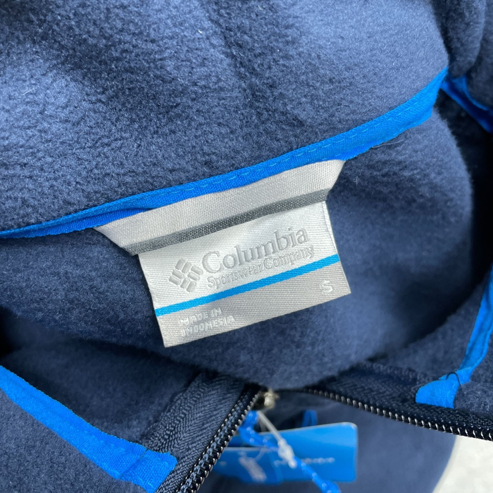 Columbia Men's Full Zip Fleece Jacket Collegiate Navy Regular Fit Size S M0332 thumbnail 5