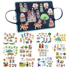12 Pack Flannel Felt Board Stories Set with a Foldable Board for Preschool Ac...