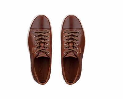 ECCO Soft 7 Street Sneakers Brown Leather Shoes - Men's EU 43 (US 9 - 9.5)
