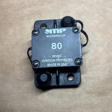 MP 80 Amp Circuit Breaker 30 VDC Ignition Protected Surface Mount Waterproof RV thumbnail 1