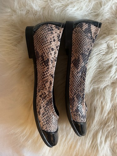 Clarks Snakeskin Patent Leather Toe Ballet Slip On Pumps Size 6 - Picture 4 of 4