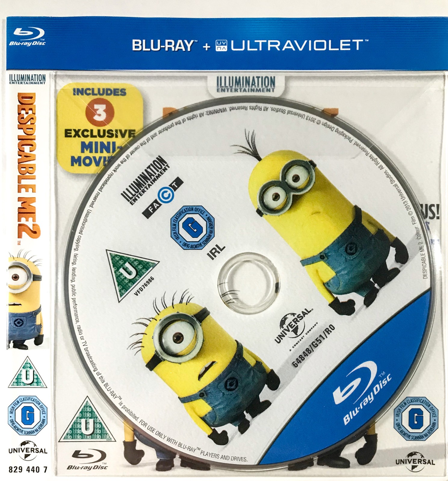 Despicable Me 2 (2013) [Blu-ray disc in excellent condition] FREEPOST *NO CASE