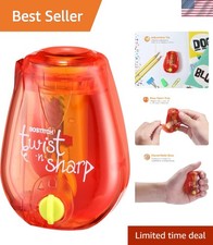 Office Twist-n-Sharp Pencil Sharpener, for Kids Colored Pencils, Assorted C...