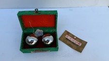 2x Baoding Balls Chinese Health Exercise Stress Relief Therapy Chrome Plus Case