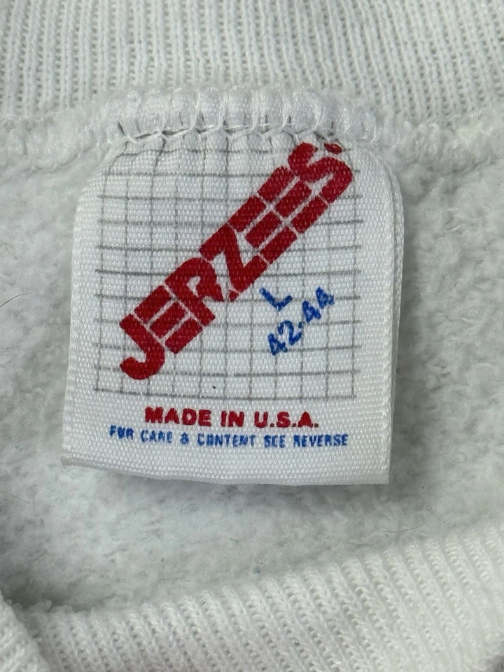 Sudadera De Colección Años 80 UNC Tarheels Blanca Logo JERZEES EE. UU. Para Hombres L RETRO *Manchas Foto 3 de 4