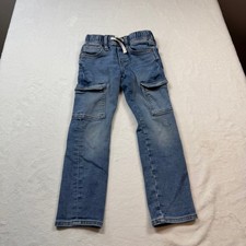 Gap Cargo Jeans Boys S 6-7 Light Wash Good SuperSoft Straight Pull On 519558-00