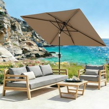 6.5x10 ft Patio Umbrella Rectangular,UV Protection Fade Resistant w Tilt  Crank