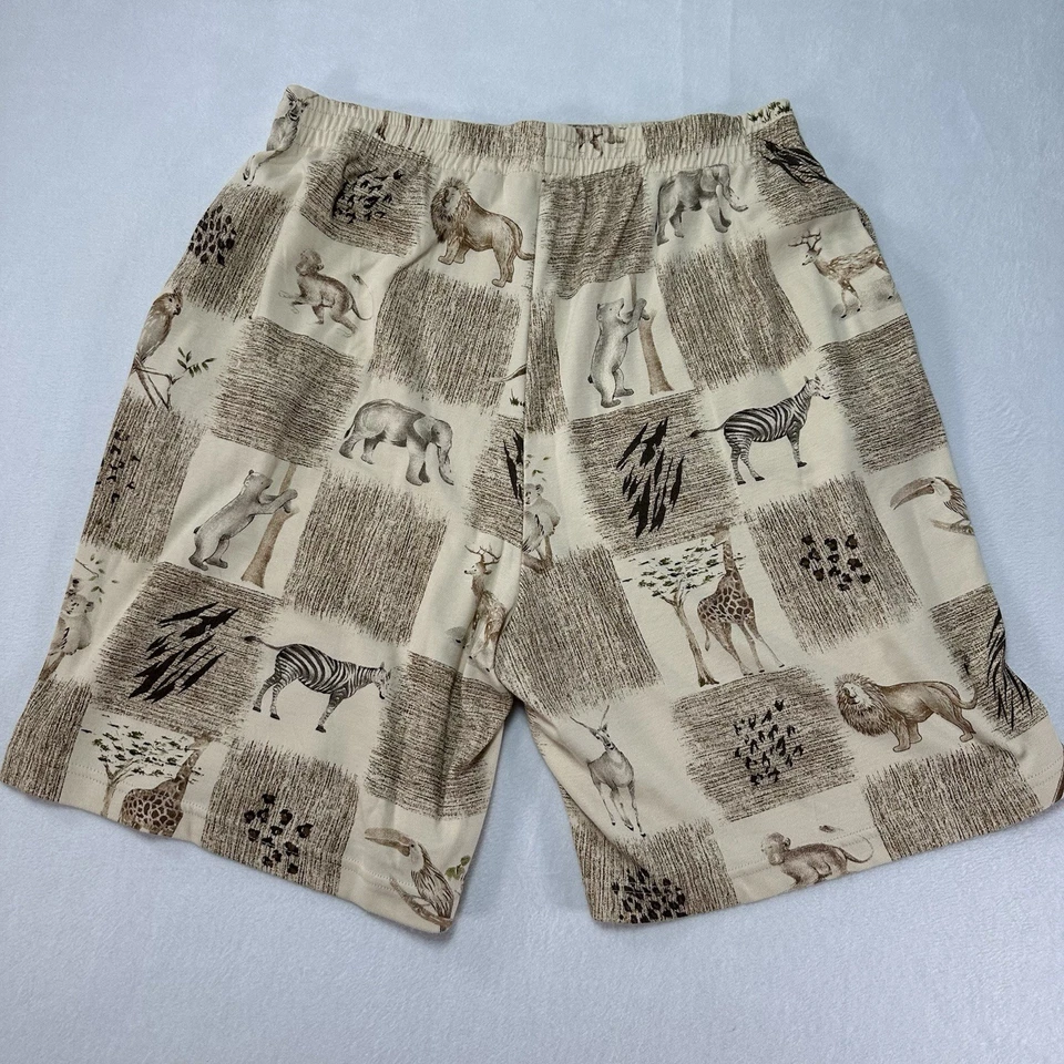 C.S.T. Sport Shorts Men's Extra Large Beige Animal All Over Print Safari Casual - Image 4 of 4