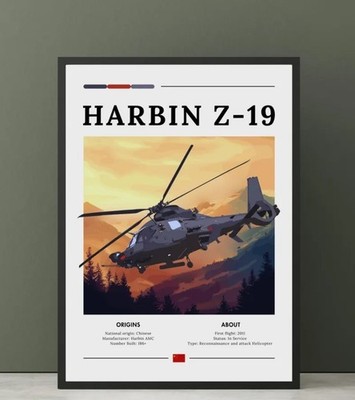 Harbin Z-19 Poster - Chinese Helicopter Print, Attack helicopter