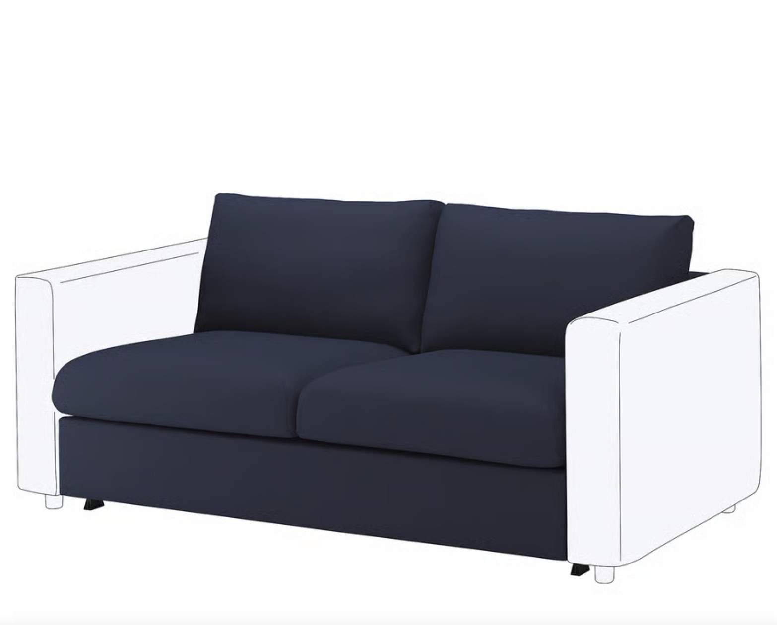 Copridivano Ikea FINNALA Loveseat nero-blu