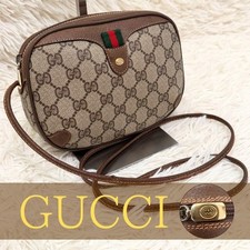 GUCCI GG Sherry Line Interlocking G Shoulder Bag Crossbody PVC Leather Brown