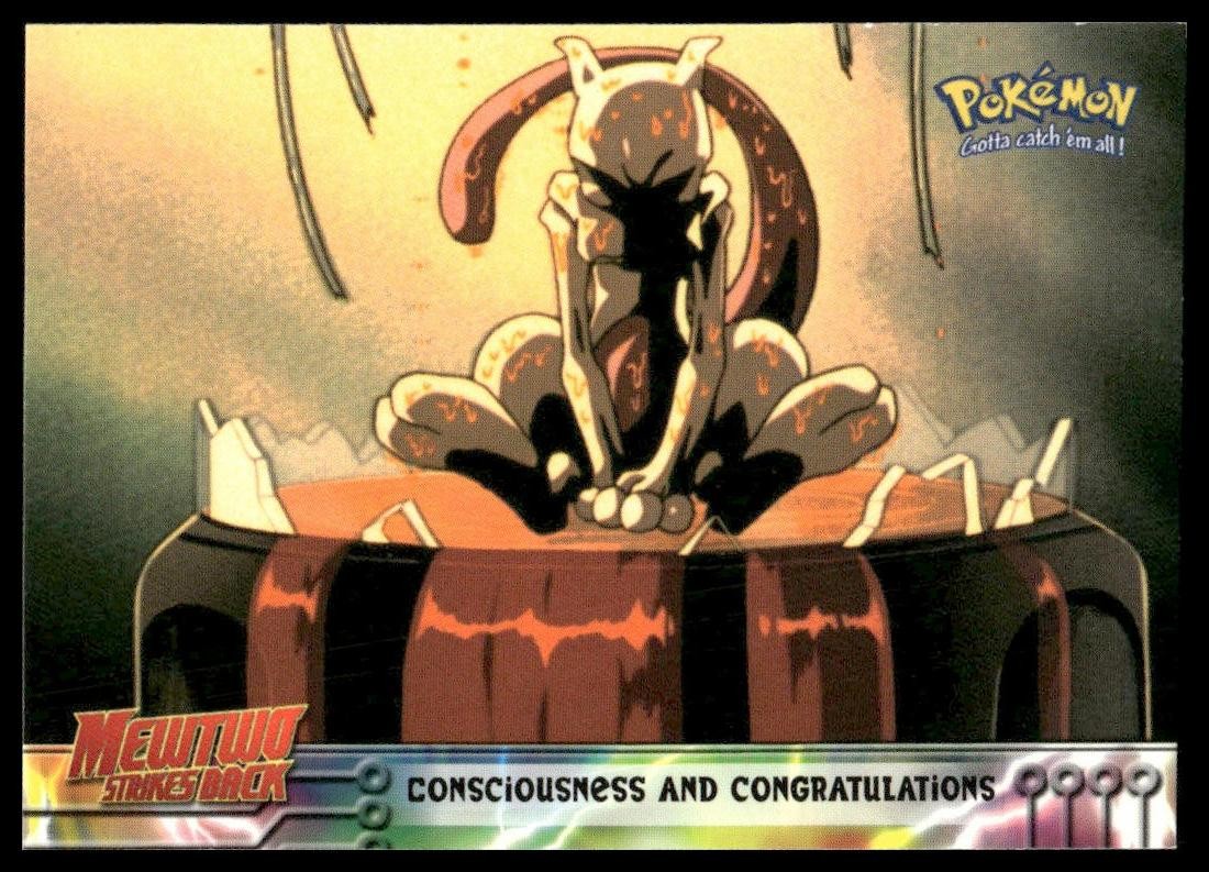 Topps Pokemon Movie Consciousness and Congratulations #3 Black Logo 1998 NM