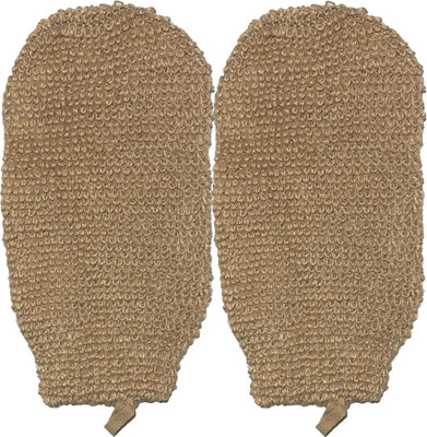 2 Pack 100% Natural Exfoliating Hemp Glove Mitt Mitten - Bath Sponge Scrubber Re