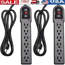 Surge Protector Power Strip 6 Outlet 900 Joules 4ft Cord Heavy Duty ETL Listed