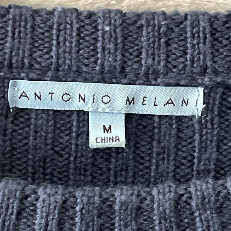 Suéter Top Mujer Antonio Melani Azul Medio Mezcla Lana Sólida Manga Larga Foto 2 de 4