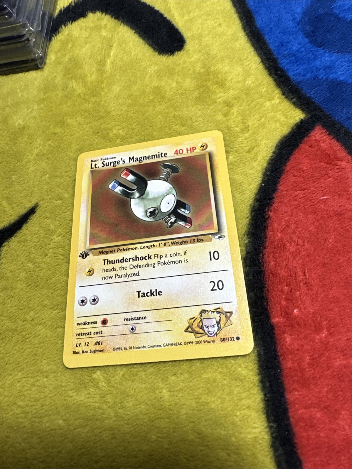 Pokemon 1st Edition Gym Heroes Lt. Surge’s Magnemite 80/132 NM