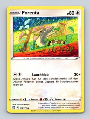 TCG Pokemon Karte Porenta 115/172 Deutsch Tomokazu Komiya Brilliant Stars