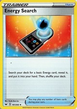 Energy Search 161/202 Sword & Shield Pokemon NM