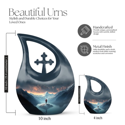 Mountains Large Burial Urn Memorial Burials For Ashes Urn For Human - Picture 2 of 7